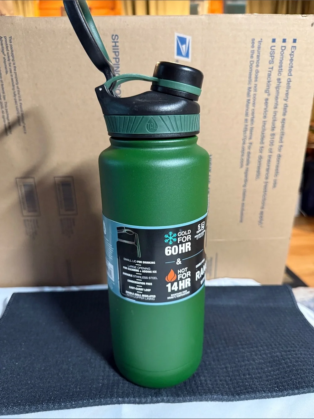 TAL Ranger Pro 40 oz Insulated Water Bottle — Green